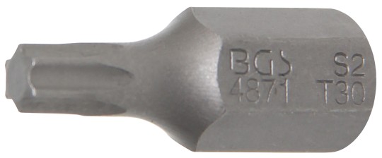 Bit | Lungime 30 mm | Antrenare 6 colțuri exterior 10 mm (3/8") | Profil T (pentru Torx) T30 