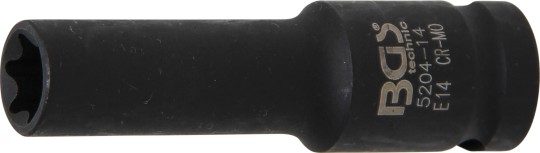 Kraftig topnøgletop E-profil, dyb | 12,5 mm (1/2") | E14 