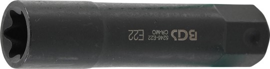 Hylsy, E-profiili, erikoispitkä | kuusiokanta 22 mm | E22 