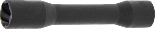 Spiral-profil-topnøgle-indsats / skrueudtrækker, dyb | 12,5 mm (1/2") | 19 mm 