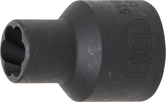 Spiral-Profil-Steckschlüssel-Einsatz / Schraubenausdreher | Antrieb Innenvierkant 12,5 mm (1/2") | SW 10 mm 