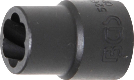 Spiral-profil-topnøgle-indsats / skrueudtrækker | 12,5 mm (1/2") | 13 mm 