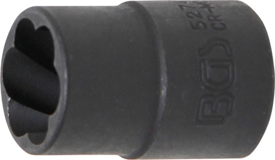 Llave de vaso de perfil en espiral / extractor de tornillos | entrada 10 mm (3/8") | 14 mm 
