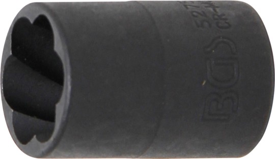 Llave de vaso de perfil en espiral / extractor de tornillos | entrada 10 mm (3/8") | 15 mm 