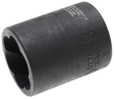 Spiral-profil-topnøgle-indsats / skrueudtrækker | 10 mm (3/8") | 18 mm 