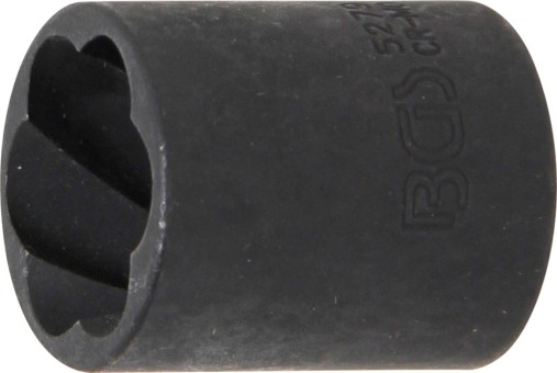 Llave de vaso de perfil en espiral / extractor de tornillos | entrada 10 mm (3/8") | 19 mm 