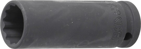 Cheie tubulară de impact 12 colțuri, lungă | 12,5 mm (1/2") | 21 mm 