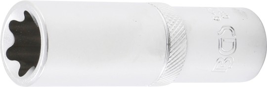 Llave de vaso E-Torx, larga | entrada 12,5 mm (1/2") | E20 