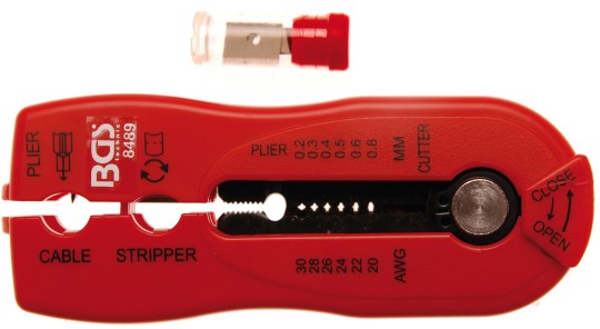 Leder-/kabelafisolerer "2-i-1" | 0,2 - 0,8 mm 