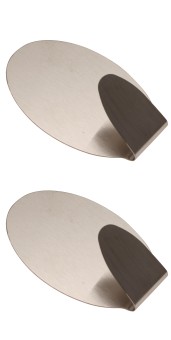 Ganchos adesivos em aço inox | 45 x 70 mm | 1,5 kg | 2 peças 