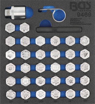 Tool Tray 1/6: Rim Lock Socket Set for Mercedes-Benz | 35 pcs. 
