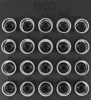Tool Tray 1/6: Rim Lock Socket Set for Audi | 20 pcs. 