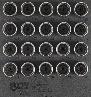 Uložak za radionička kolica 1/6: set alata za demontažu naplataka za Opel (tip A) | 20-dijelni 