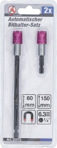 Automatischer Bithalter-Satz | Abtrieb Innensechskant 6,3 mm (1/4") | 60 / 150 mm | 2-tlg. 