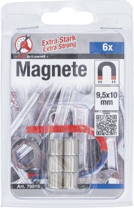Magnet-Satz | extra stark | Ø 9,5 mm | 6-tlg. 