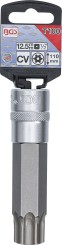 Behajtófej | Hossz 110 mm | 12,5 mm (1/2") | T-profil (Torx) T100 furattal 
