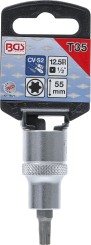 Bitsleutel | Lengte 55 mm | 12,5 mm (1/2") | T-profiel (voor Torx) T35 