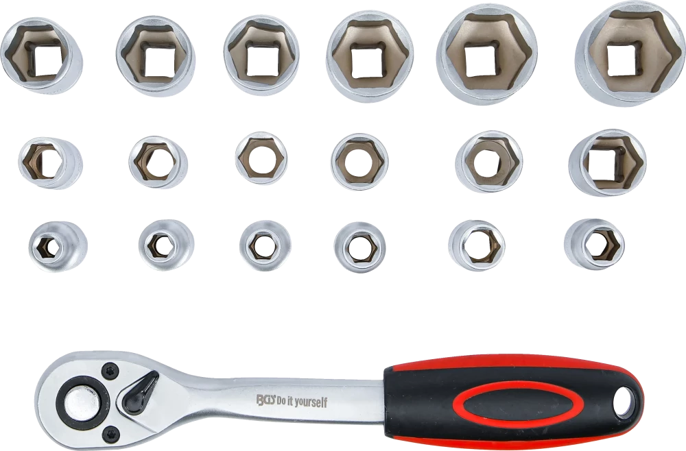 Dugókulcskészlet | 12,5 mm (1/2") | 8 - 32 mm | 19 darabos