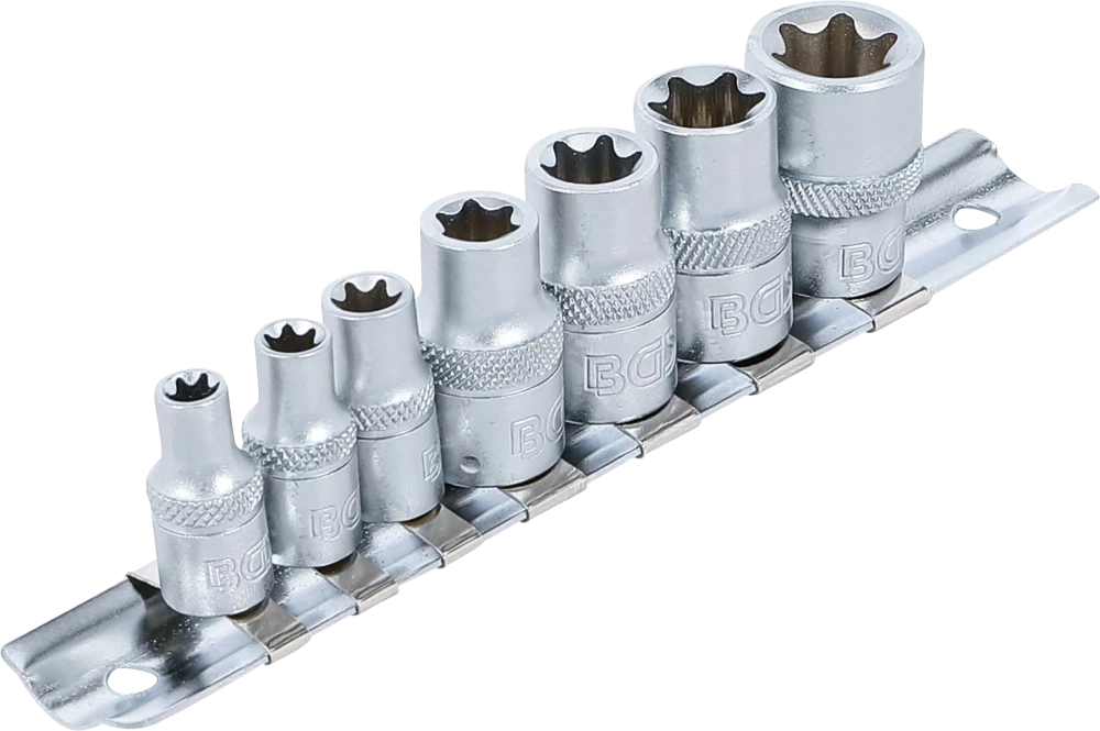 Dugókulcskészlet, E-profil | 6,3 mm (1/4") / 10 mm (3/8") | E6 - E16 | 7 darabos