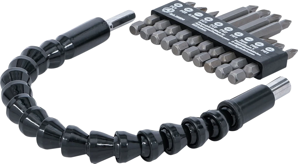 Behajtófej készlet flexibilis szárral | külső hatszögletű kulcsnyílású hajtás 6,3 mm (1/4") | 11 darabos