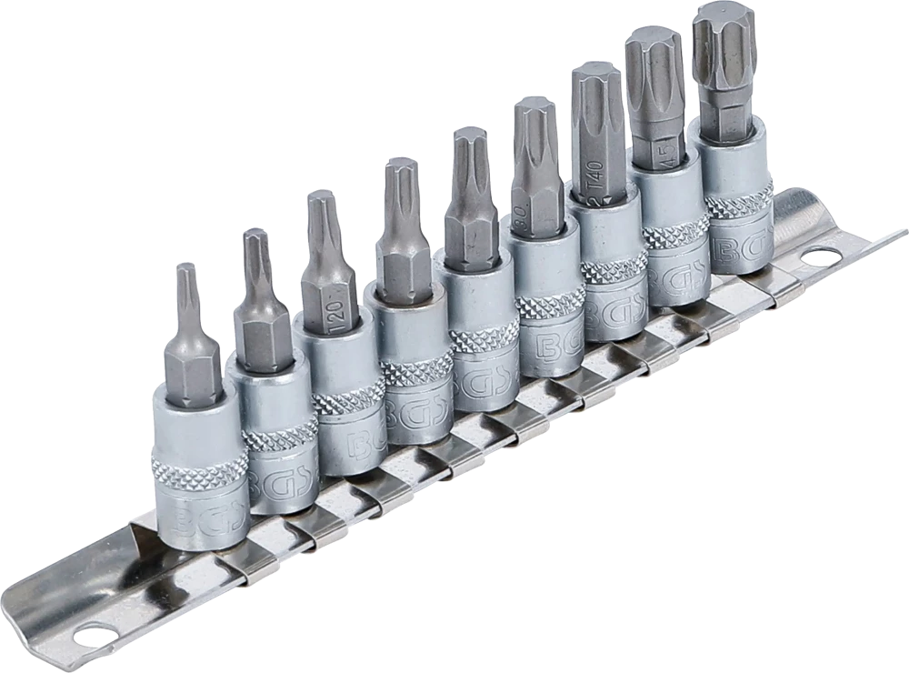 Behajtófej-készlet | 6,3 mm (1/4") | T-profil (Torx) T10 - T50 | 9 darabos