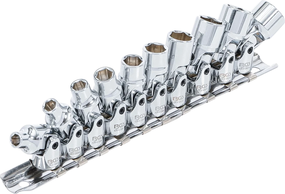 Csuklós dugókulcskészlet | 6,3 mm (1/4") | 5 - 13 mm | 10 darabos