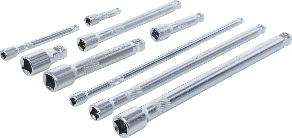 Billenős hosszabbító készlet | 6,3 mm (1/4"), 10 mm (3/8"), 12,5 mm (1/2") | 9 darabos