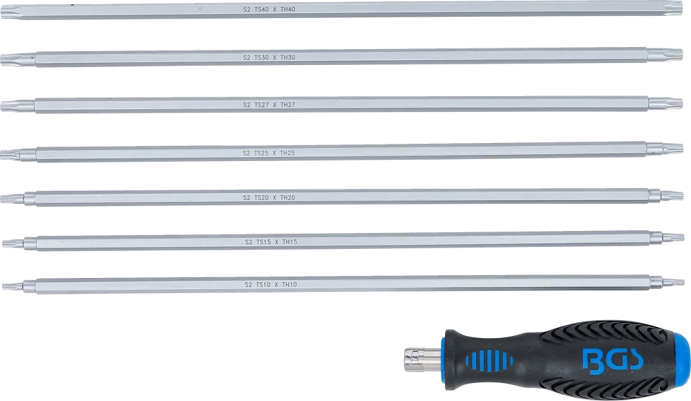 Csavarhúzó készlet cserélhető pengékkel | T-profil (Torx) / TS-profil (Torx Plus) | 8 darabos