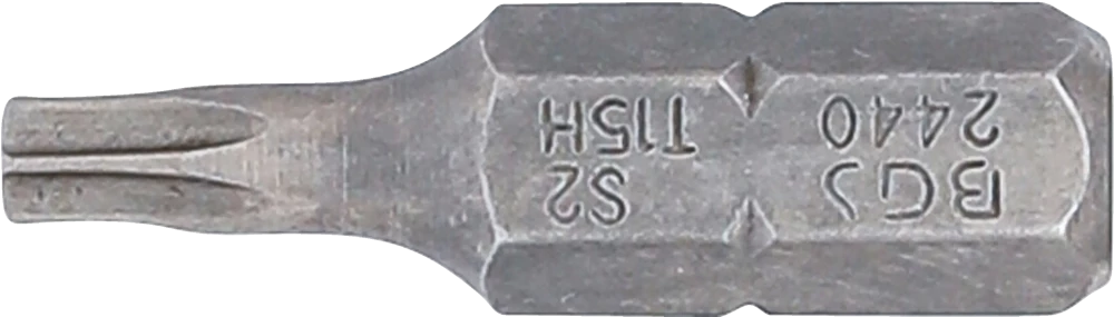 Behajtófej | Hossz 25 mm | Külső hatszögletű 6,3 mm (1/4") | T-profil (Torx) T15 furattal
