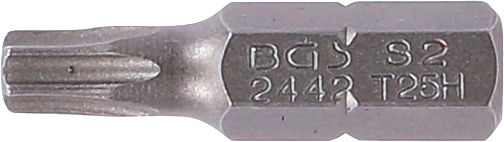 Behajtófej | Hossz 25 mm | Külső hatszögletű 6,3 mm (1/4") | T-profil (Torx) T25 furattal