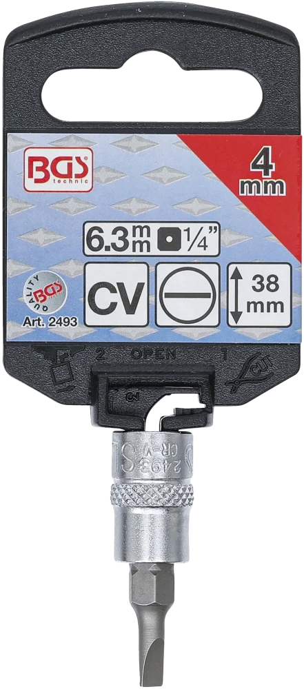 Behajtófej | 6,3 mm (1/4") | Lapos 4 mm