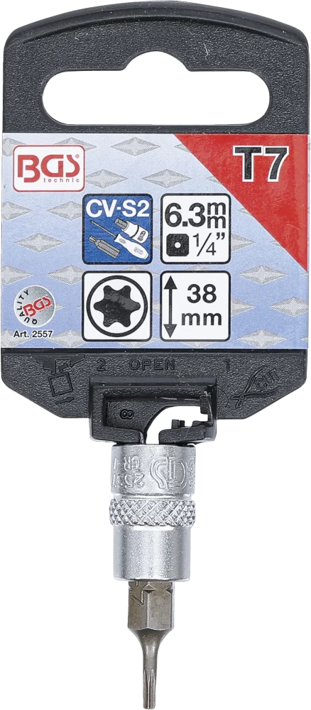 Behajtófej | 6,3 mm (1/4") | T-profil (Torx) T7