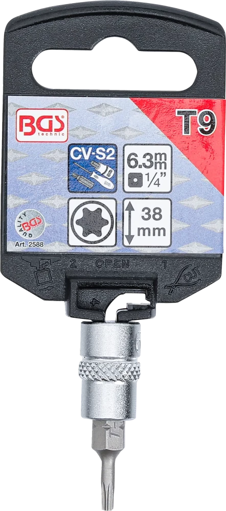 Behajtófej | 6,3 mm (1/4") | T-profil (Torx) T9