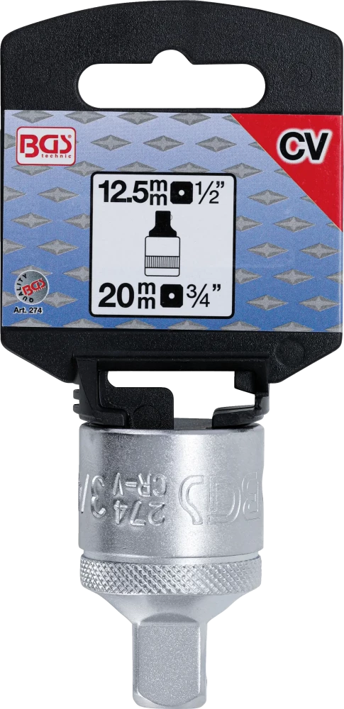 Dugókulcs-adapter | 20 mm (3/4") - 12,5 mm (1/2")