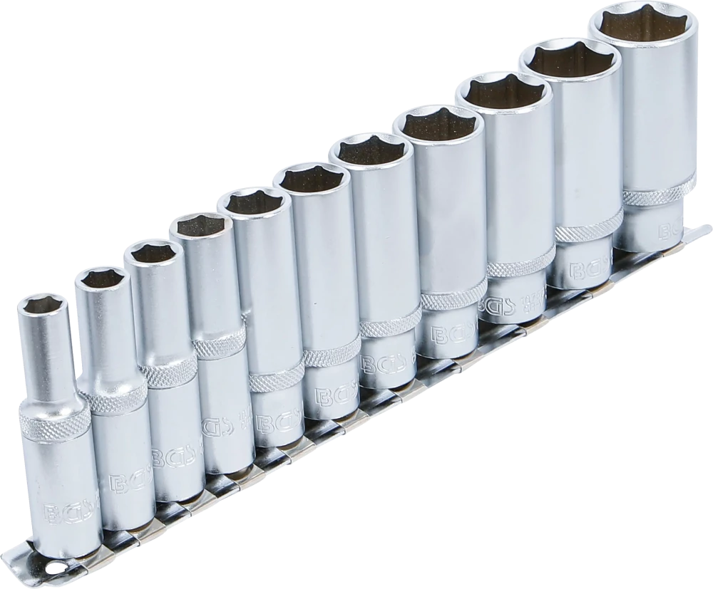 Dugókulcskészlet, hatszögletű, mély | 10 mm (3/8") | coll méretek | 11 darabos