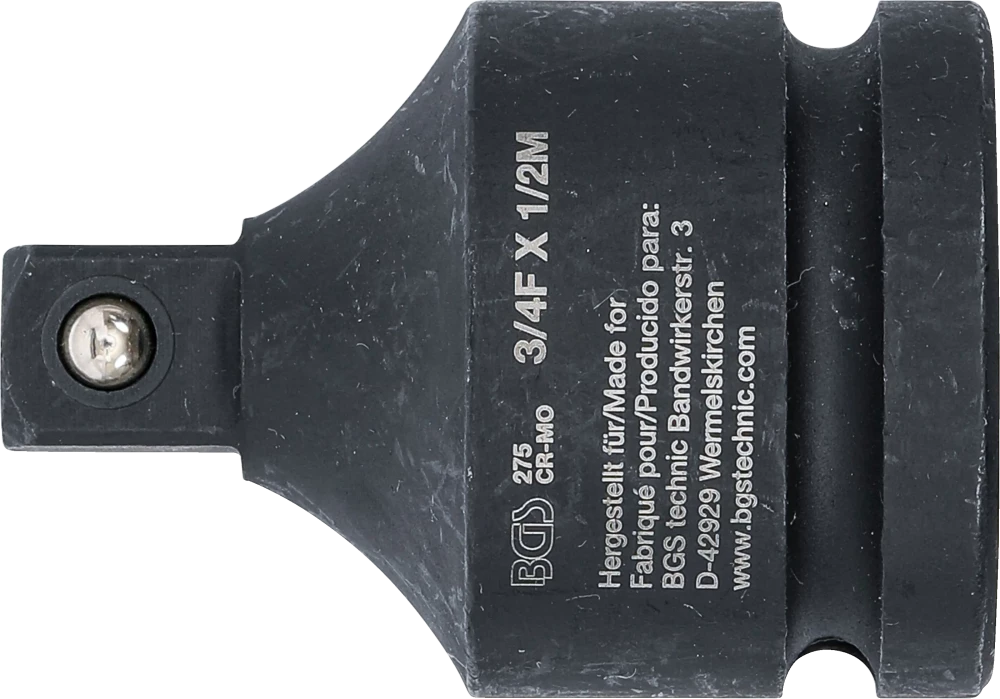 Levegős dugókulcs adapter | 20 mm (3/4") - 12,5 mm (1/2")