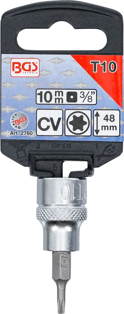 Behajtófej | 10 mm (3/8") | T-profil (Torx) T10