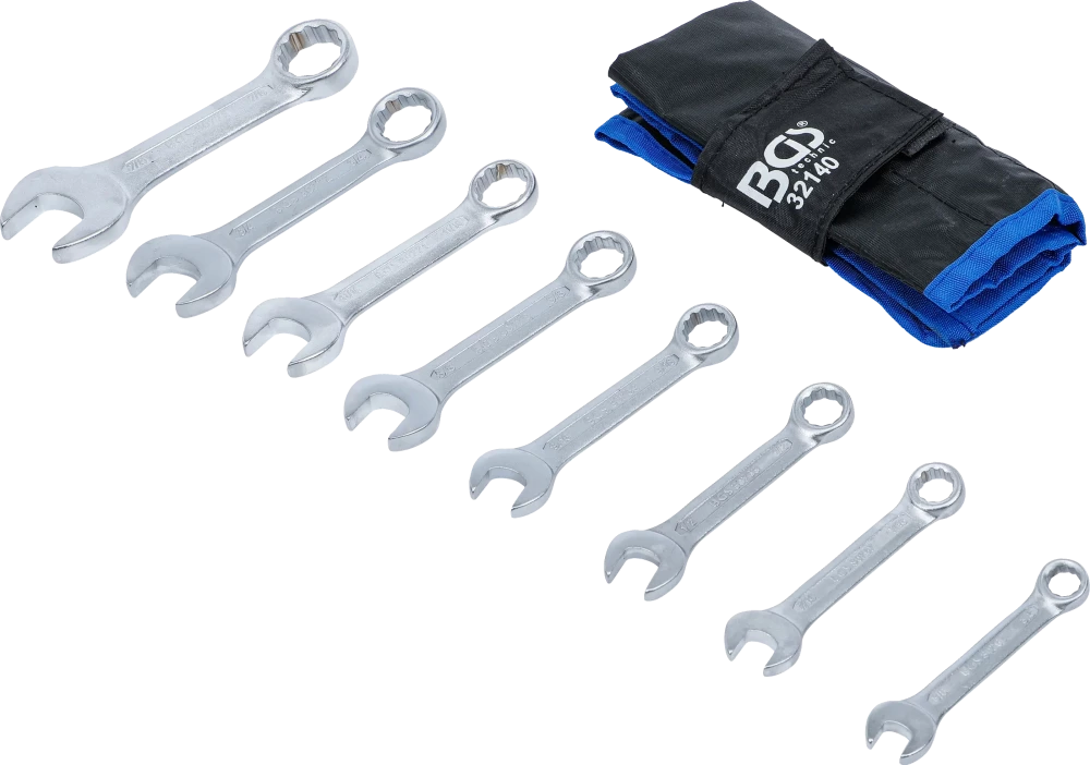Csillag-villáskulcs-készlet | extra rövid | coll méretek | 3/8" - 7/8" | 8 darabos