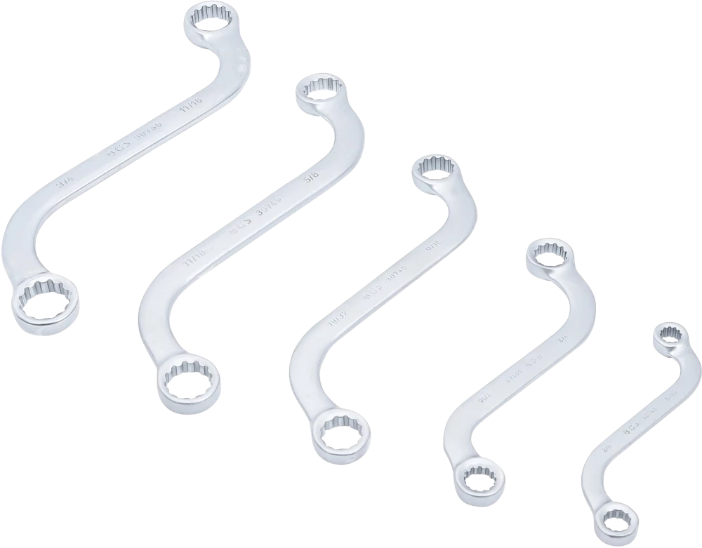 S formájú csillagkulcs-készlet | coll méretek | 3/8" - 3/4" | 5 darabos