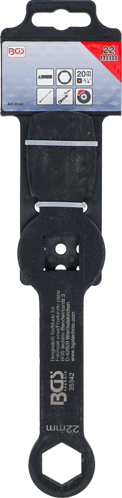 Nyomatékimpulzusos csillagkulcs | tizenkétszögletű | 2 ütőfelülettel | 22 mm