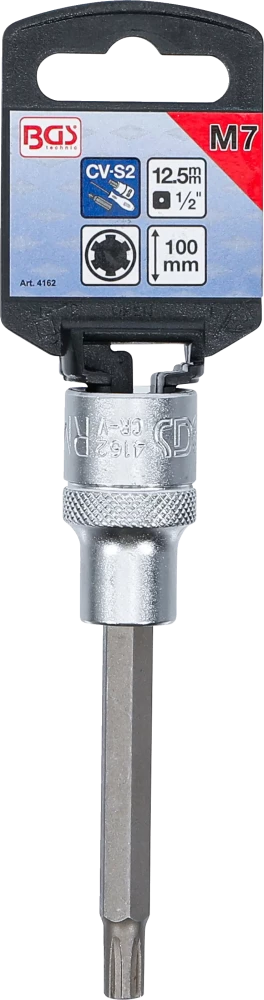Behajtófej | Hossz 100 mm | 12,5 mm (1/2") | Ékprofil (RIBE) M7