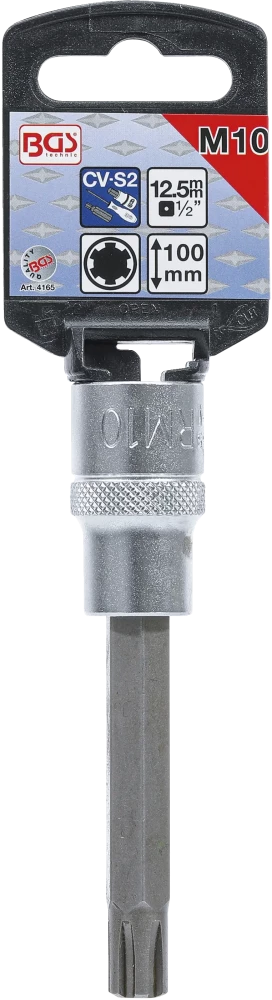 Behajtófej | Hossz 100 mm | 12,5 mm (1/2") | Ékprofil (RIBE) M10