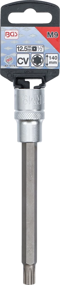Behajtófej | Hossz 140 mm | 12,5 mm (1/2") | Ékprofil (RIBE) M9