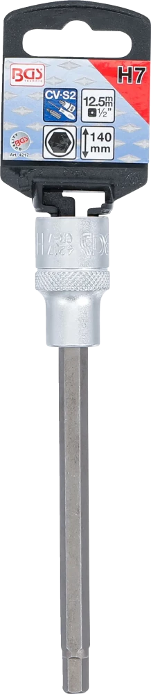 Behajtófej | Hossz 140 mm | 12,5 mm (1/2") | Belső hatszögletű 7 mm