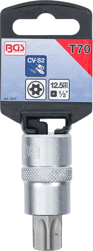 Behajtófej | 12,5 mm (1/2") | T-profil (Torx) T70 furattal