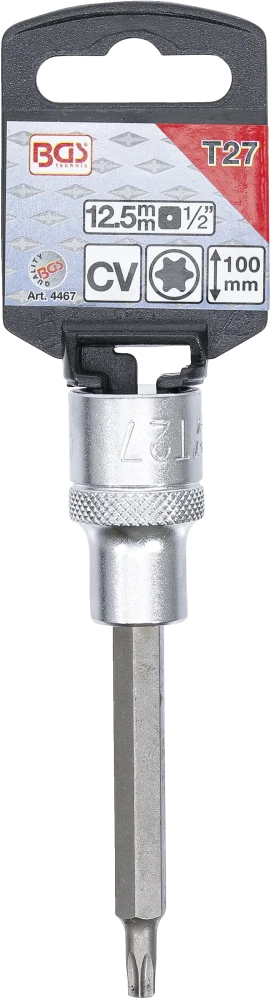 Behajtófej | Hossz 100 mm | 12,5 mm (1/2") | T-profil (Torx) T27