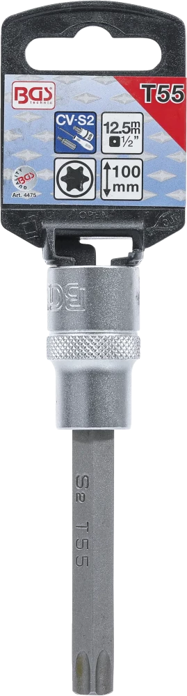 Behajtófej | Hossz 100 mm | 12,5 mm (1/2") | T-profil (Torx) T55