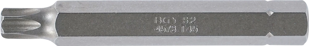 Behajtófej | Hossz 75 mm | Külső hatszögletű 10 mm (3/8") | T-profil (Torx) T45