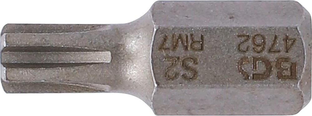 Behajtófej | Hossz 30 mm | Külső hatszögletű 10 mm (3/8") | Ékprofil (RIBE) M7