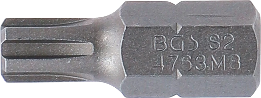 Behajtófej | Hossz 30 mm | Külső hatszögletű 10 mm (3/8") | Ékprofil (RIBE) M8
